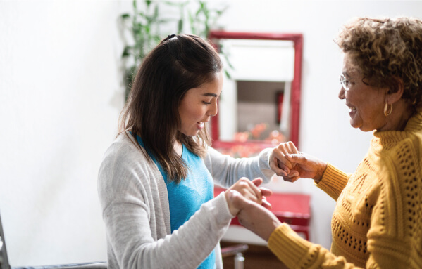Helping senior stand